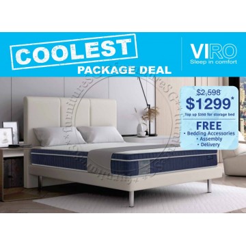 Viro iCool Comfort 10.5" Pocketed Spring Mattress & Bed Bundle